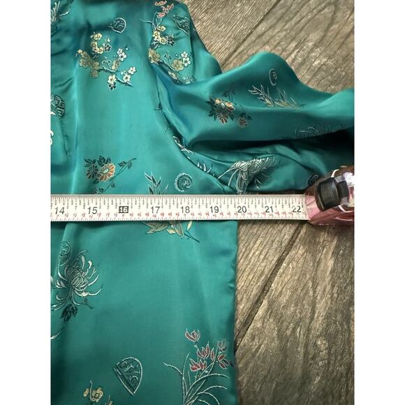 Peony Brand Retro Vintage Green red reversible 70’s 80’s. silk jacket Size 38 - Picture 9 of 14